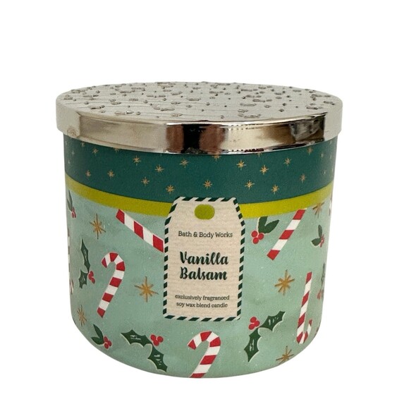 Bath & Body Works Vanilla Balsam Large 3-Wick Candle 14.5 Oz NEW - Picture 4 of 6